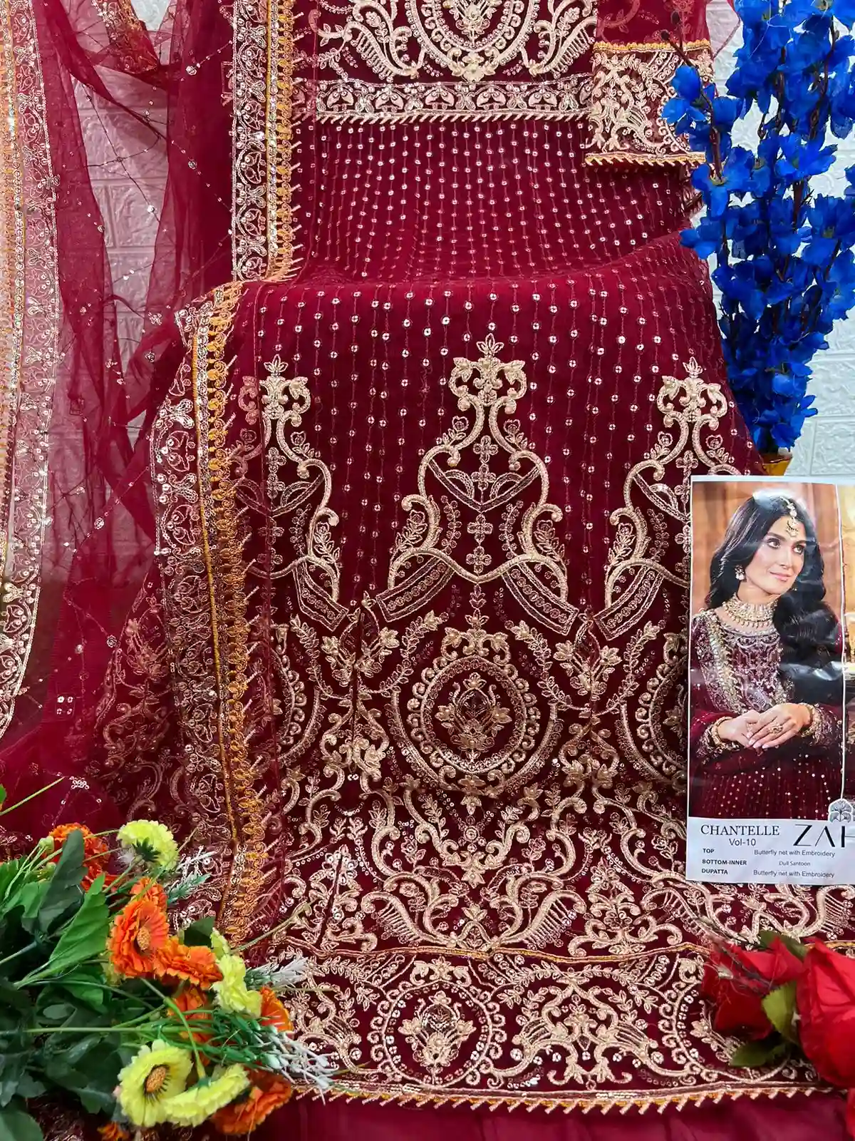 Zaha Chantelle Vol 10 Butterfly Net Wholesale Pakistani Salwar Suit Catalog — Wholesale Pakistani Suits, MPA wholesale from Surat — Photo 4
